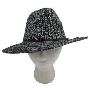 NWT C.C New York Womens Fedora Hat Black Knitted Leather Band Classic Casual